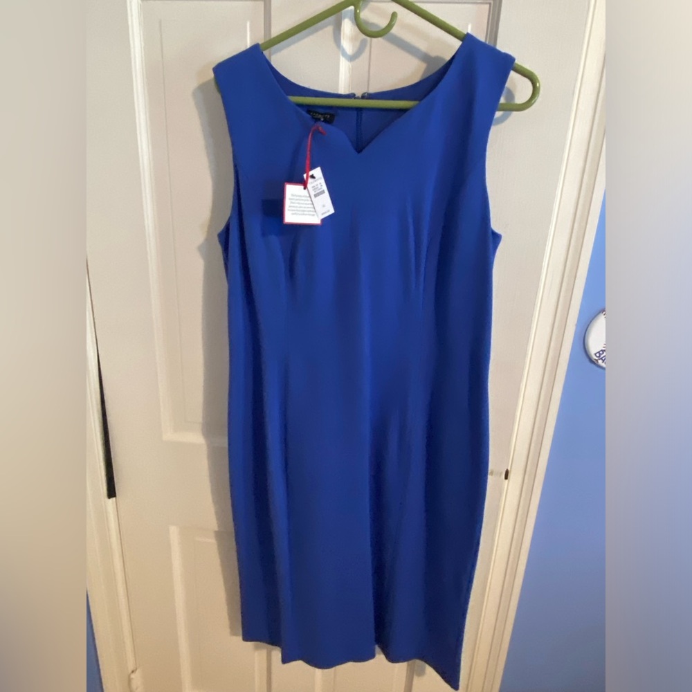 Talbots blue sleeveless dress